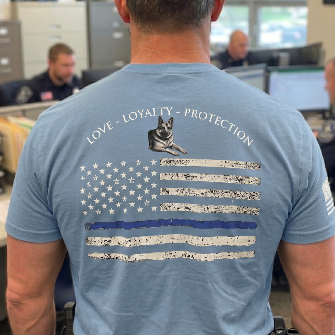 Champ6 | K9 Unit Thin Blue Line Flag Tee