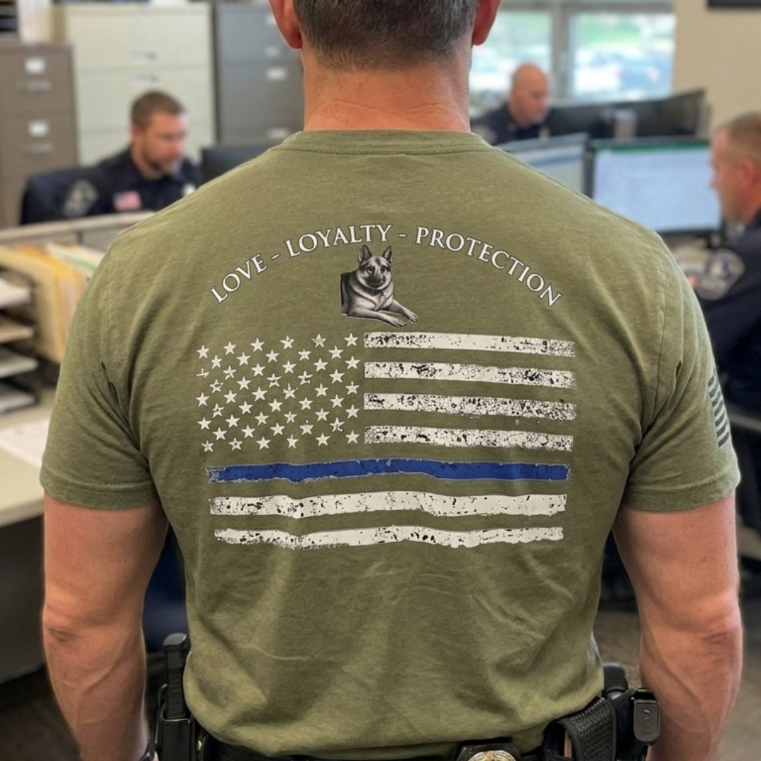 Champ6 | K9 Unit Thin Blue Line Flag Tee