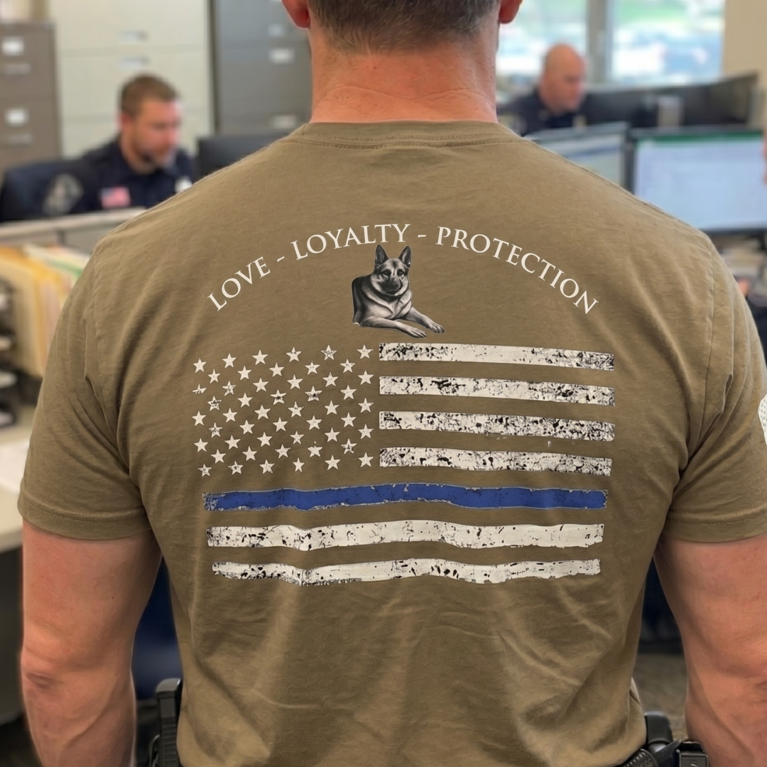 Champ6 | K9 Unit Thin Blue Line Flag Tee
