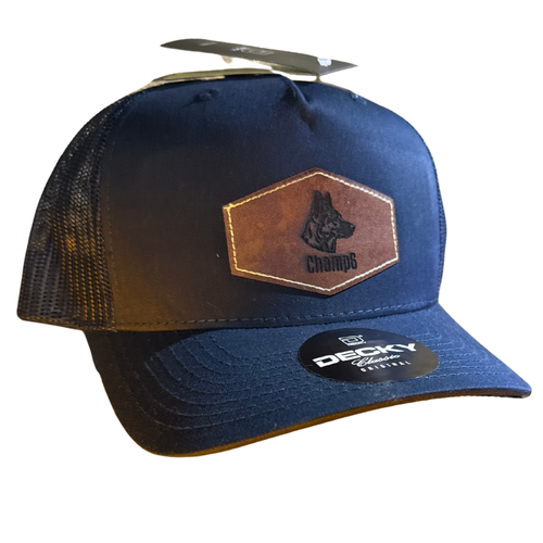 Champ 6 Decky Hat with Leather Patch, Gray
