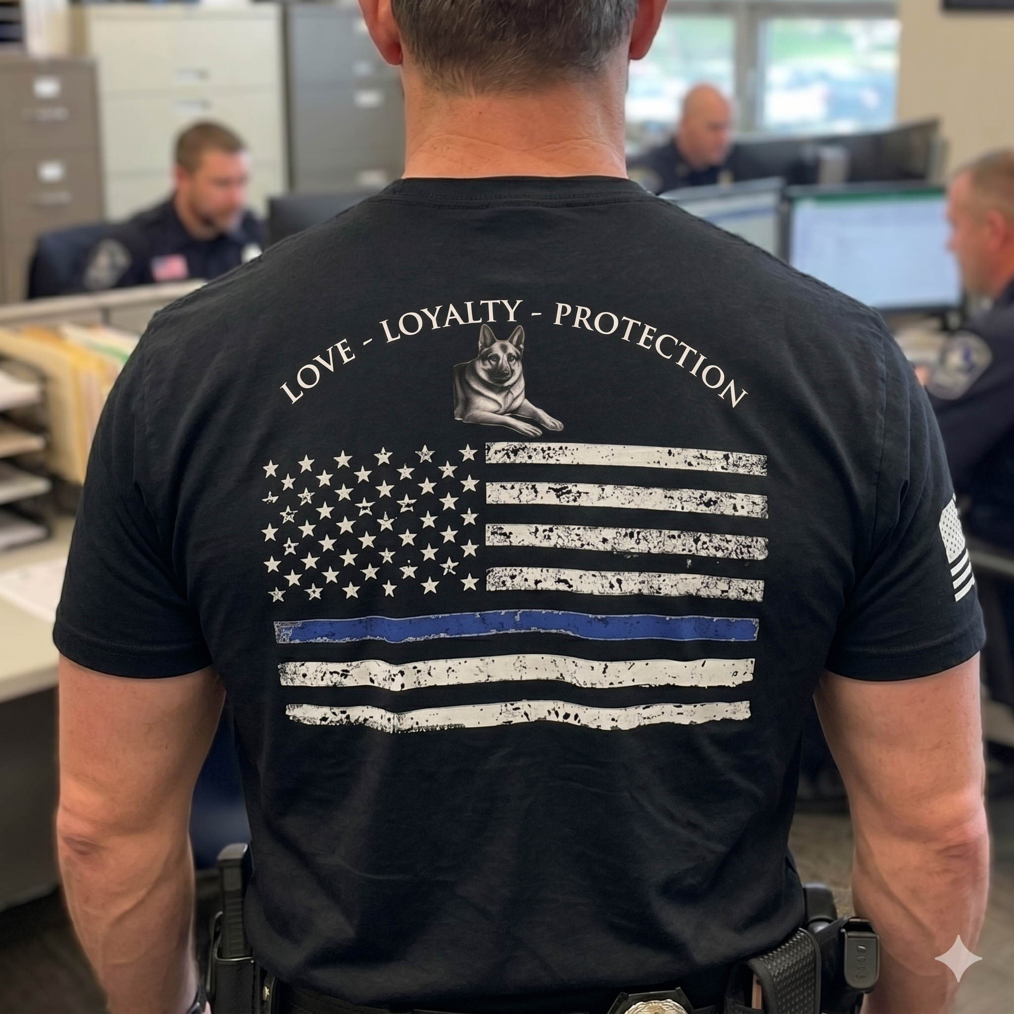 Champ6 | K9 Unit Thin Blue Line Flag Tee